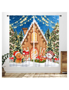 Cortinas de Navidad Lnepty 2 Paneles 106.68x114.3 cm Filtrado Luz