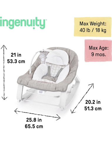 Asiento de Balanceo Ingenuity Keep Cozy 3 en 1 para Bebés
