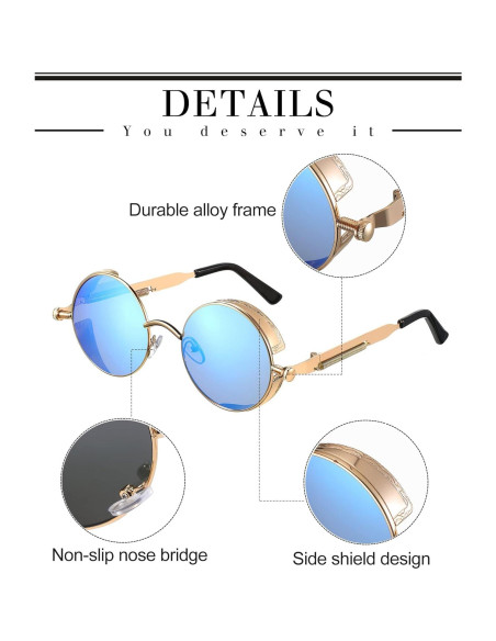 Gafas Steampunk 8 Pcs Coume Retro Redondas Unisex Gafas Steampunk 8 Pcs Coume Retro Redondas Unisex