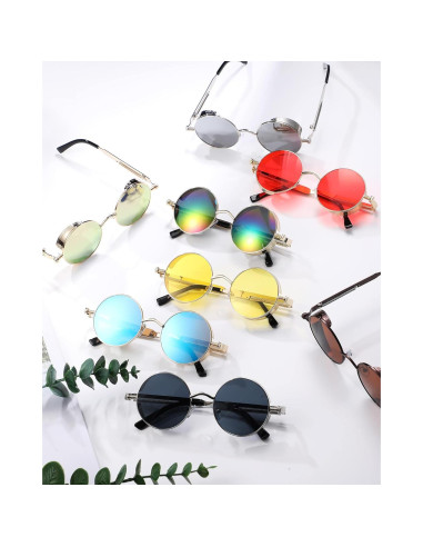 Gafas Steampunk 8 Pcs Coume Retro Redondas Unisex