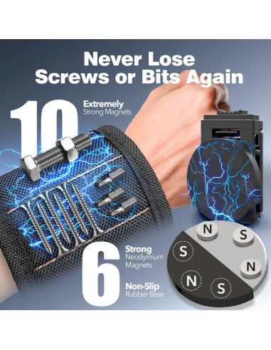 Kit Soporte Magnético ARTIPOLY - Pulsera y Clip para Herramientas