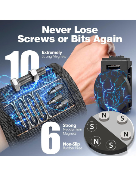 Kit Soporte Magnético ARTIPOLY - Pulsera y Clip para Herramientas