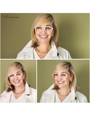 Gafas de Lectura AMOMOMA Retro con Luz Azul 56mm Unisex