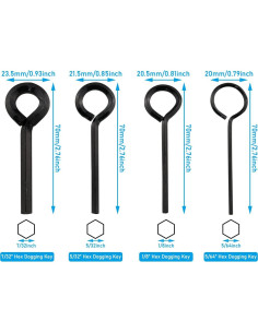 Juego de Llaves Allen Anulares JianLing - 4 Tamaños en Acero Negro 2