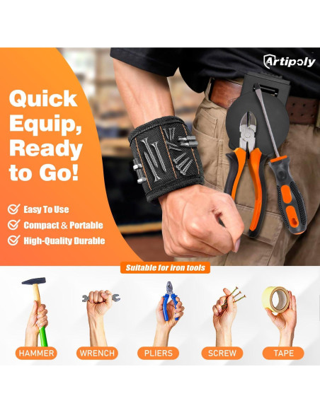 Kit Soporte Magnético ARTIPOLY - Pulsera y Clip para Herramientas