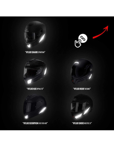 Calcomanías Reflectantes VFLUO para Casco LS2 Valiant - Alta Visibilidad