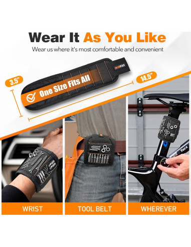 Kit Soporte Magnético ARTIPOLY - Pulsera y Clip para Herramientas