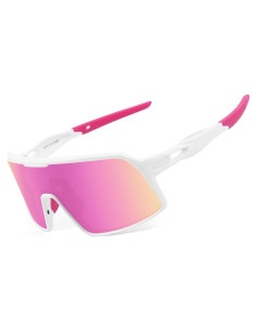Gafas de Ciclismo BangLong UV400 Rosa, Ligeras y Comodas
