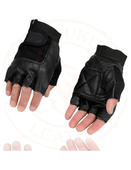 Guantes de Motocicleta Milwaukee SH217 Cuero sin Dedos