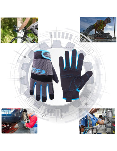 Guantes de Trabajo HLDD HANDLANDY Táctiles para Jardinería y Mecánica