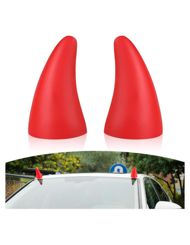Calcomanías 3D Cuernos de Diablo Crynod 2 PCS Rojo