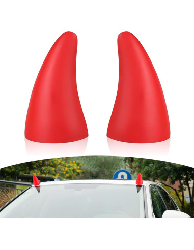 Calcomanías 3D Cuernos de Diablo Crynod 2 PCS Rojo