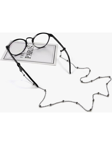 Cadena para Gafas Ajustable Mujer - Sujetagafas Negro 78.74 cm Cadena para Gafas Ajustable Mujer - Sujetagafas Negro 78.74 cm
