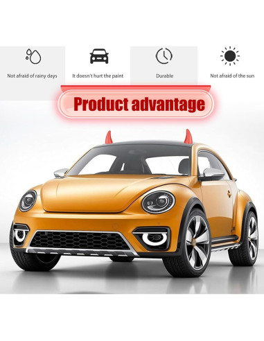 Calcomanías 3D Cuernos de Diablo Crynod 2 PCS Rojo