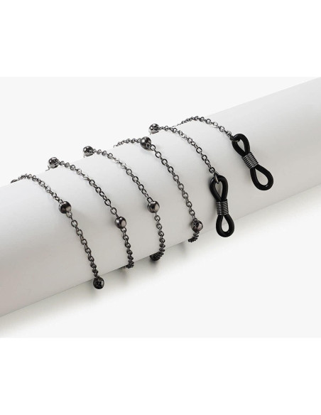 Cadena para Gafas Ajustable Mujer - Sujetagafas Negro 78.74 cm Cadena para Gafas Ajustable Mujer - Sujetagafas Negro 78.74 cm