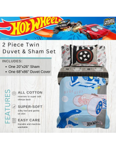 Juego de Cama Hot Wheels Franco 2 Piezas Algodón Individual 2
