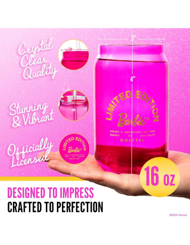 Vasos de Cristal Dragon Glassware Barbie Set 4 - Rosa y Magenta