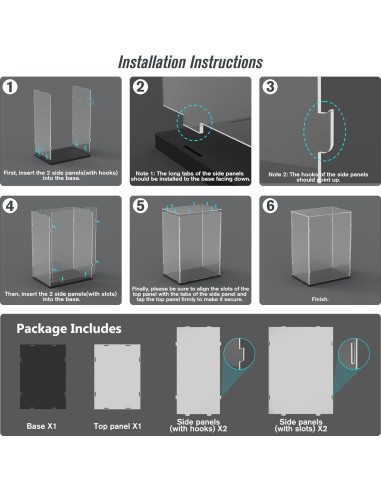 Caja de Exhibición Acrílica Choowin 30x20x40 cm Negra
