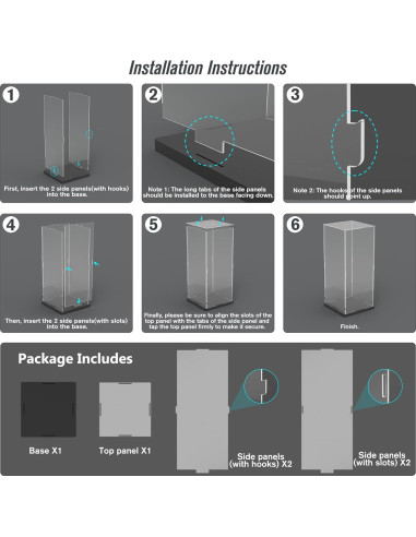 Caja de Exhibición Acrílica Choowin para Lego 15x15x35 cm