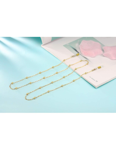 Cadena para Gafas Dorada Ajustable para Mujeres 30 cm