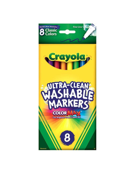 Marcadores Lavables Crayola 8 Colores Clásicos Punta Fina