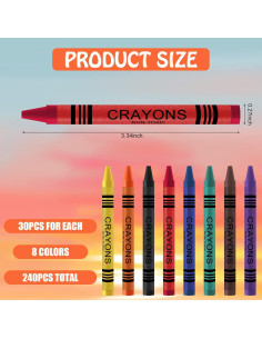 Paquete de 240 Crayones CACASO 8 Colores para Niños 2