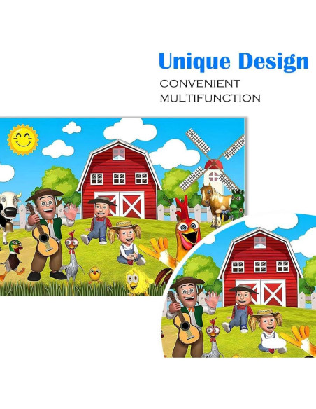 Fondo de Fiesta Infantil Animales de Granja YRIOWMI 210x150 cm