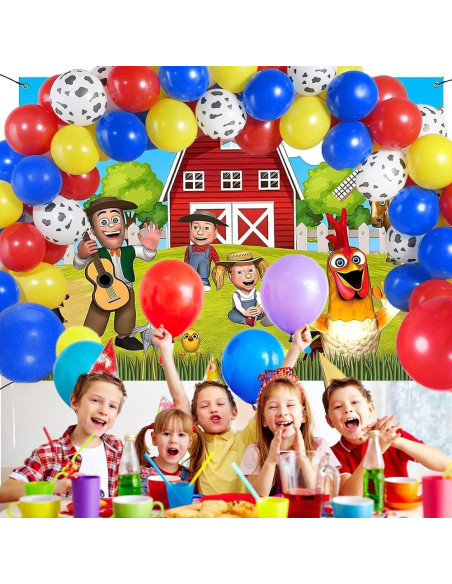 Fondo de Fiesta Infantil Animales de Granja YRIOWMI 210x150 cm