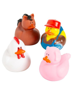 Patitos de Goma Fun Express 12 Piezas Fiesta Animal