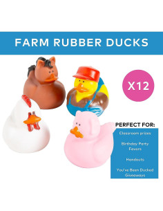 Patitos de Goma Fun Express 12 Piezas Fiesta Animal 2