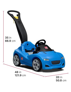 Coche de Empuje Step2 Whisper Ride Azul para Niños 1.5-4 Años 2