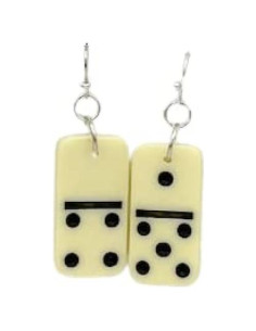 Pendientes Mini Dominó Dork Negro Cuadrado Funky