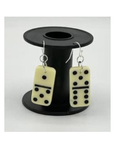 Pendientes Mini Dominó Dork Negro Cuadrado Funky 2