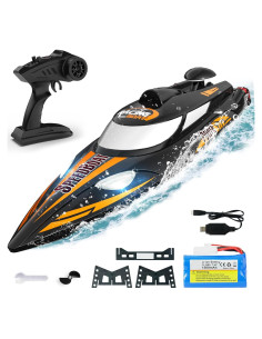 Barco RC Bezgar TX125 Negro 35KM/h para Agua Dulce y Salada