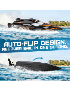 Barco RC Bezgar TX125 Negro 35KM/h para Agua Dulce y Salada 2