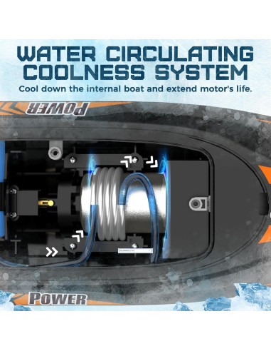 Barco RC Bezgar TX125 Negro 35KM/h para Agua Dulce y Salada