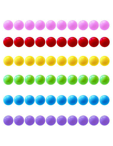 60 Bolas de Canicas Chinas Hotusi 14mm en 6 Colores