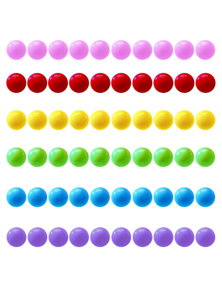 60 Bolas de Canicas Chinas Hotusi 14mm en 6 Colores