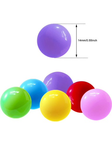 60 Bolas de Canicas Chinas Hotusi 14mm en 6 Colores