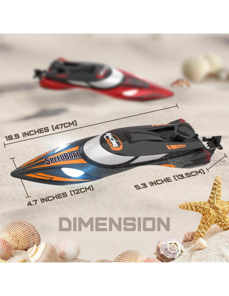 Barco RC Bezgar TX125 Negro 35KM/h para Agua Dulce y Salada