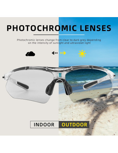 Gafas de sol deportivas ROCKBROS fotochromic UV400 gris