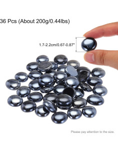 Perlas de Vidrio Negro Niquel 36pcs 1.7-2.2cm MECCANIXITY 2