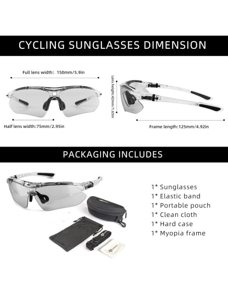 Gafas de sol deportivas ROCKBROS fotochromic UV400 gris