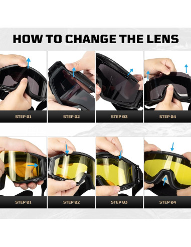 Gafas de Airsoft 1TG Tactical con 3 Lentes Anti Niebla