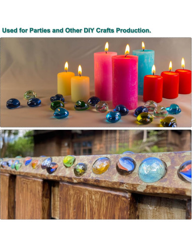 Perlas de Vidrio Negro MECCANIXITY 36pcs 200g Decoración DIY