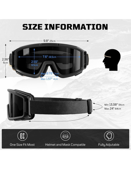 Gafas de Airsoft 1TG Tactical con 3 Lentes Anti Niebla