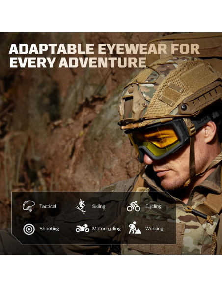 Gafas de Airsoft 1TG Tactical con 3 Lentes Anti Niebla