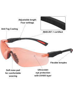 Gafas de Tiro LaneTop AntiFog Lentes Ajustables UV400 2