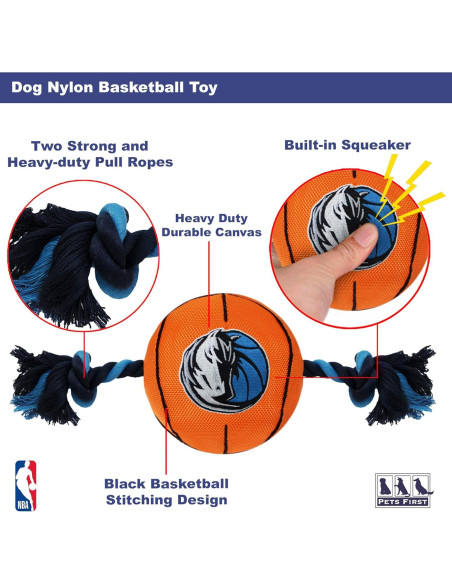 Juguete para mascotas NBA Dallas Mavericks con cuerda y squeaker