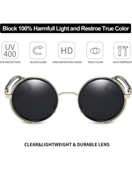 Gafas de sol redondas steampunk Dollger UV400 metal Gafas de sol redondas steampunk Dollger UV400 metal